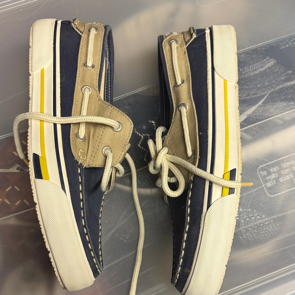 Sebago boat shoes Navy and Tan Deck Shoes - Picture 5 of 10
